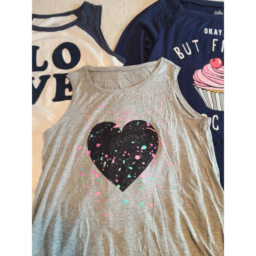 Bundle of 3 Justice Long sleeve and tank Tops Sizes 18 20